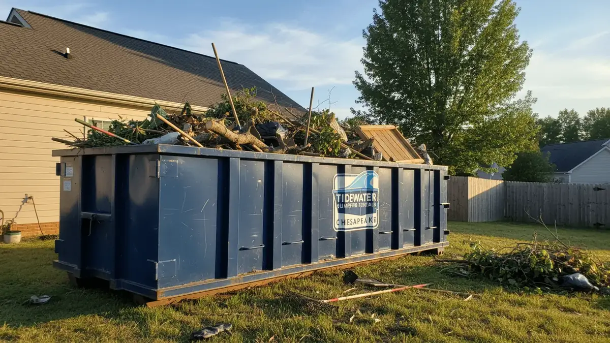 Roll-off dumpster delivery to Isle of Wight, VA by Tidewater Dumpster Rentals